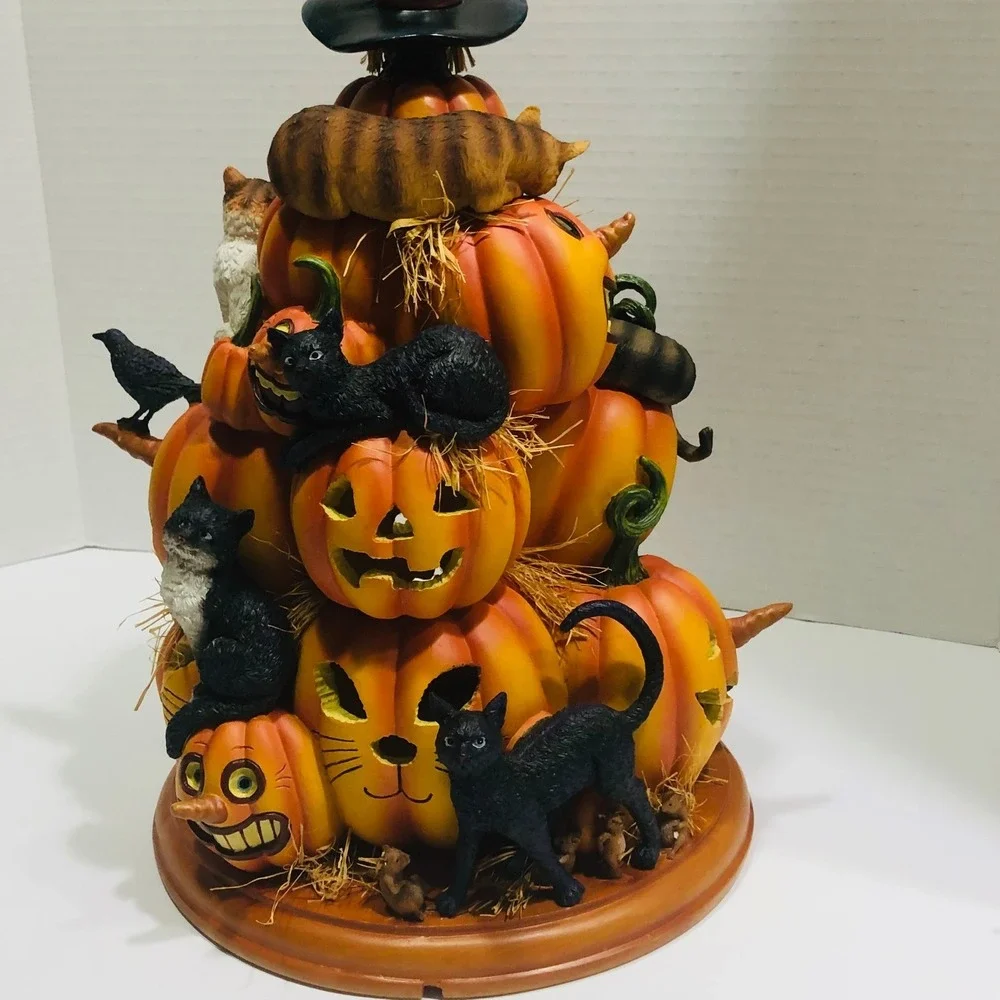 VTG Halloween Cat-O-Lantern Blow Mold Charles Wysocki Numbered Kitty Kitten Mice
